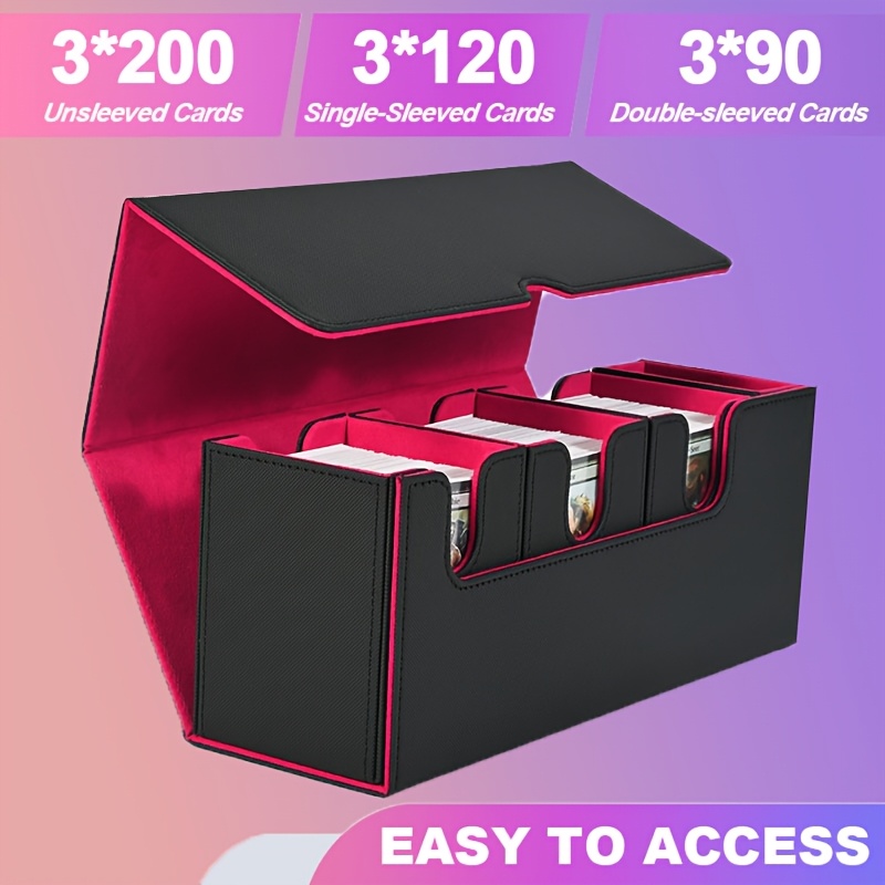 Card Deck Box with Dice Tray for MTG, 4-In-1 Organizer